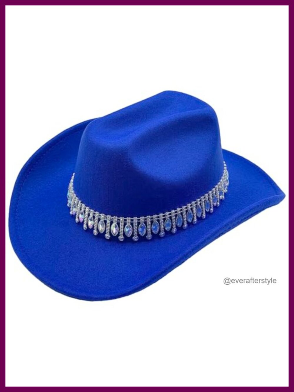 Rhinestone Cowgirl Hat Western Cowboy Adjustable Wide Brim Bling Party Concert